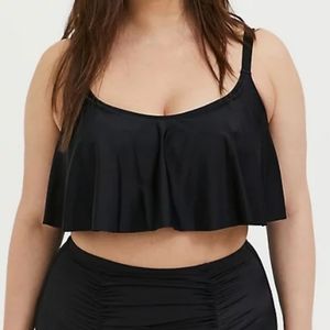 Torrid Black Flounce Bikini Top